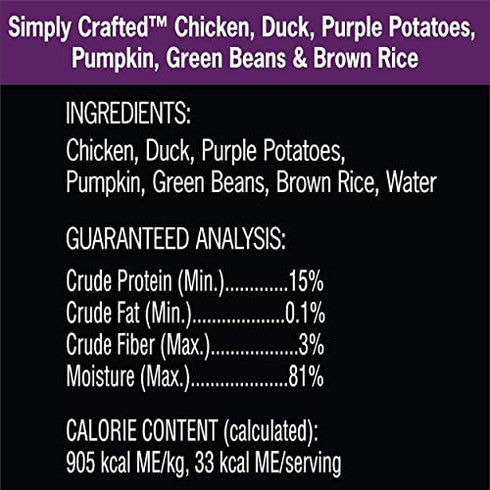 Cesar Simply Crafted Adult Soft Wet Dog Food Meal Topper Variety Pack, Chicken, Duck, Purple Potatoes, Pumpkin, Green Beans & Brown Rice and Chicken, Carrots, Barley & Spinach, (8) 1.3 oz. Tubs