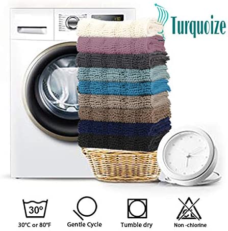 Chenille Bathroom Rugs Set Non-Slip Bath Mats for Bathroom Extra Soft and Absorbent Shaggy Bath Mats for Bathroom Floor Indoor Mat for Kitchen/Entryway (Standard: 20" x 32" and 17" x 24"),Taupe