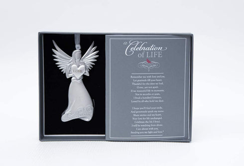 ‹‹Memorial/Remembrance Angel Ornament with Celebration of Life Poem- Sympathy Gift for Loss of Loved One/Memorial Ornament for Christmas Tree in Memory of Lost Loved Ones