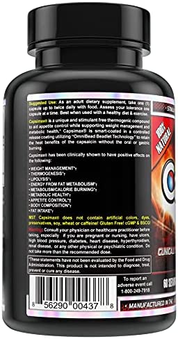 MST Capsimax Supplement 100mg V Capsules, 60 Servings Clinically Dosed Weight Management, Thermogenic, Appetite Control, Calorie Burning, Metabolic Health, Stimulant Free. BSCG Certified
