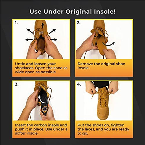 Carbon Fiber Insole, 1Piece, Shoe Insert, Rigid - Strong, Orthotic Shoe Stiffener Insert for Foot Arthritis, Turf Toe, Hallux Rigidus, Mortons Toe – Hiking and Sports 292mm EU45
