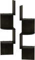 Furinno Rossi Wall Mount Floating Corner Shelf, 3-Tier Radial Set of 2, Espresso