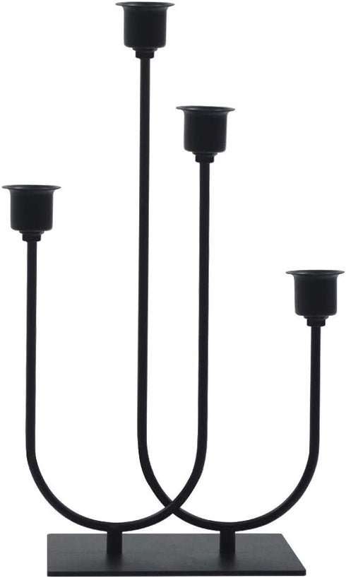 smtyle Black Candle Holders for Taper Candles Set of 4 Candelabra with Iron-0.8" Diameter Candlestick Ideal for for Table Centerpiece