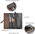 ZLYC Handmade Leather Pencil Pouch Pen Case Soft Roll Up Wrap Pencil Bag Stationery Gift (Black)