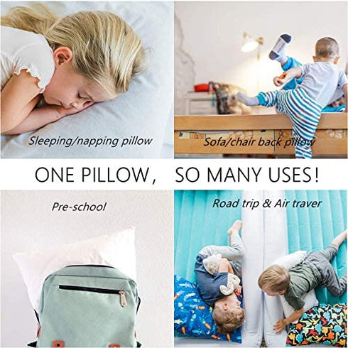Aisawate Toddler Pillow with Pillowcase - Soft Organic Cotton Bed Pillows for Sleeping - 13X18 Small Kids Pillow for Travel, Crib, Bed Set- White Pillows - Machine and Hypoallergenic