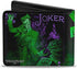 Buckle-Down mens Buckle-down Pu Bifold - the Joker Card Flipping Poses Black/Greens/Purples Wallet, Multicolor, 4.0 x 3.5 US