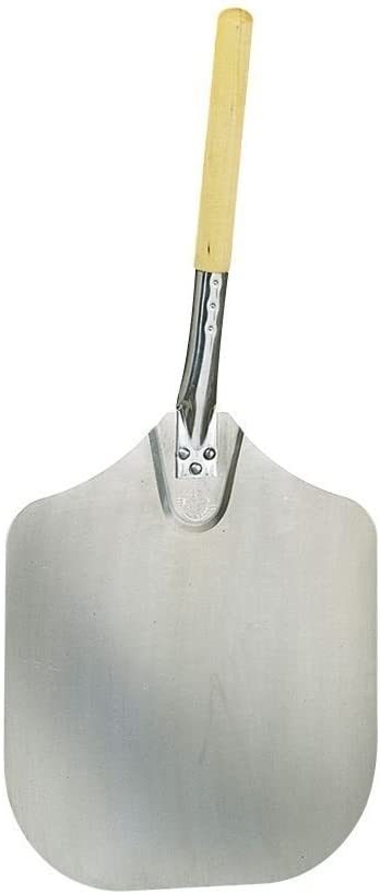 "American Metalcraft 2512 26"" Aluminum Pizza Peel with 10"" Wood Handle, 12"" x 14"" Medium Blade", Silver