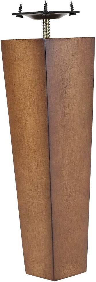 ProFurnitureParts Sandstone 9" Tall Tapered Wood Sofa Legs w/Anti-Skid Pads, Leg Plates Included Set of 4