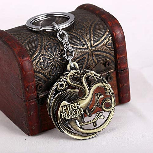 Game of Thrones Metal Keychain - House Stark Sigil Metal Keyring Pendant