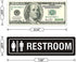 Self-Adhesive Unisex Restroom Sign for Bathroom Toilet Door or Wall Decor, Metal Signs for Business Office and Home, Rust Free Fade Resistant (4 Pack 7 x 2 inches)