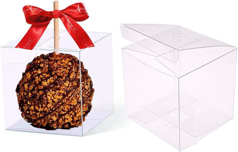 Clear Candy Apple Boxes With Hole Top | 4inch x 4inch x 4inch
