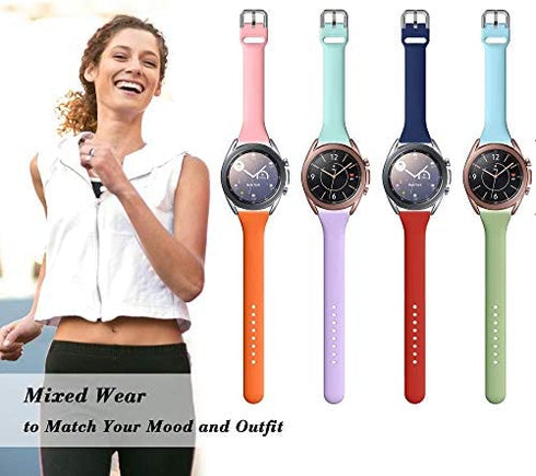 Compatible with Samsung Galaxy Watch 4 Band 44mm 40mm/Galaxy Watch 4 Classic 46mm 42mm Women Girls,Galaxy Watch Active 2 40mm 44mm,20mm Slim Smart Watch Bands for Galaxy Watch 3 41mm/Galaxy Watch 42mm
