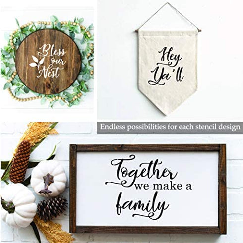Stencils for Painting On Wood, Welcome Stencil Vertical, Wood Stencils, Quotes for Painting, Stencils for Canvas and Signs, Pet Stencils, DIY Porch Signs, Farmhouse Stencils Sayings, Hello Stencil