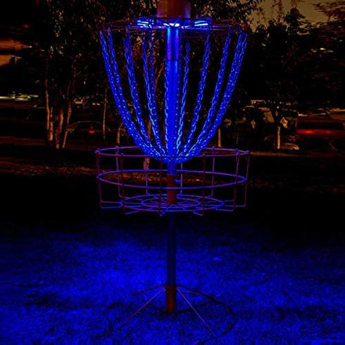 TiToeKi 2Pack Magnetic LED Lights for Flying Disc Golf Basket, Waterproof, Remote Control, Multi Colored-Glow Night Disc Golf (Basket Not Included)