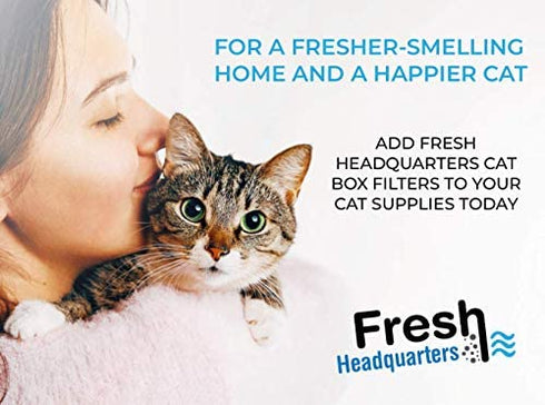 6-Piece Litter Box Filters for Hooded Cat Litter Box – Activated Charcoal Filters Eliminate up to 99% of Litter Box Odors – 6 Inch x 6.5 Inch Trimmable Pads