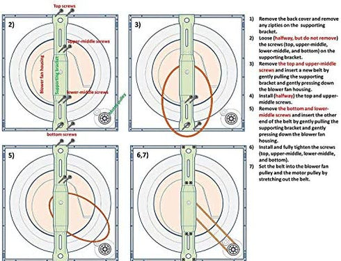 R&DOG Portable Compact Dryer Blower Fan Belt- for Panda PAN40SF/60SF&Sonya SYD-40E/60E