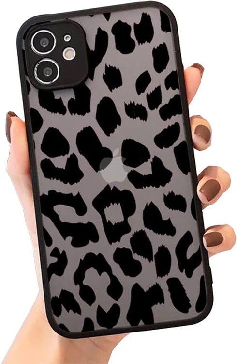 SUBESKING Compatible with iPhone 11 Matte Black Leopard Print Phone Case for Women Girls Teens,Clear Hard PC Cute Cheetah Pattern Design Silicone Soft TPU Bumper Slim Protective Cover 6.1 Inch