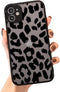 SUBESKING Compatible with iPhone 11 Matte Black Leopard Print Phone Case for Women Girls Teens,Clear Hard PC Cute Cheetah Pattern Design Silicone Soft TPU Bumper Slim Protective Cover 6.1 Inch