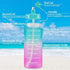 Water Bottle 64 oz Water Bottles With Times to Drink, Leakproof BPA Free Bottle with Time Marker, Reusable Daily Water Bottle for Gym, Sports & Outdoor