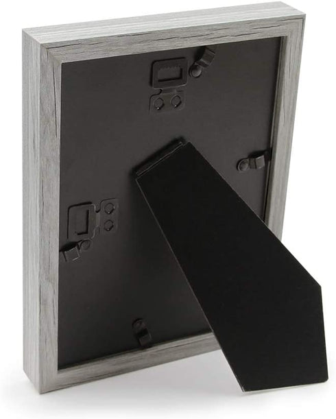 Afuly 4x6 Picture Frames Grey Wood Texture 4 by 6 Photo Frames Ready to Hang Stand Tabletop Desk Display Modern Gray for Home, Set of 2 Unique Gifts for family