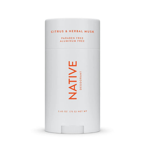 Native Deodorant | Natural Deodorant for Men and Women, Aluminum Free with Baking Soda, Probiotics, Coconut Oil and Shea Butter | Citrus & Herbal Musk