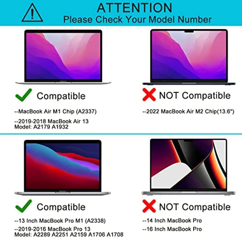 MUBUY-GOL Tempered Glass Screen Protector for 2021 2020 MacBook Air 13 M1 A2337 M1 A2179 A1932 |MacBook Pro 13 Inch 2022-2016 Model M2 M1 A2338 A2289 A2251 A2159 A1706 A1708, 9H, Reduce Fingerprint