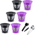 Reusable K Coffee Filter Compatible with K-Cup Keurig Supreme and K Supreme Plus Coffee Brewers, BENFUCHEN Refillable Filters Coffee Capsule Cups Bonus 20 Pcs Coffee Paper Filters, 3 Black 3 Purple,
