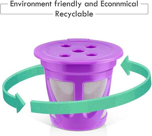 Reusable K Coffee Filter Compatible with K-Cup Keurig Supreme and K Supreme Plus Coffee Brewers, BENFUCHEN Refillable Filters Coffee Capsule Cups Bonus 20 Pcs Coffee Paper Filters, 3 Black 3 Purple,