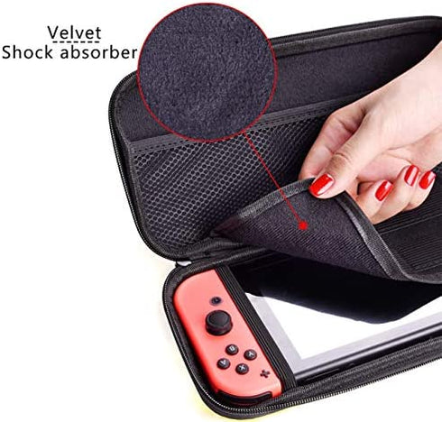 oqpa for Nintendo Switch Case Cute Kawaii Cartoon Design Cover, Fun Funny Cool Switch Game Shell for Girls Boys Men Kids Carrying Bag+Joystick Thumb Grip Caps+Tempered Glass Cases for Switch (Malio)