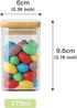 G.a HOMEFAVOR Glass Jars Set, Spice Jars with Bamboo Airtight Lids and Labels, 9.2oz 10 Pcs Small Food Storage Containers for Home Kitchen, Tea, Herbs, Sugar, Salt, Coffee, Herbs, Grains
