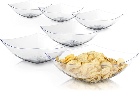 Exquisite Pack Of 12 Disposable Plastic Serving Bowls For Parties | 8 oz Clear Plastic Bowls For Parties I Disposable Serving Bowls For Salad Bar Buffet Containers | Small Serving Bowls For Candy
