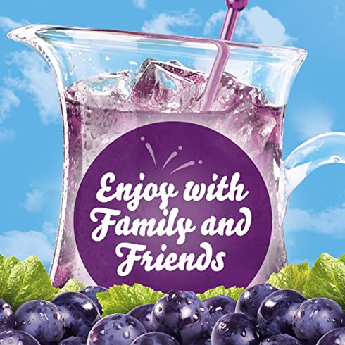 Crystal Light Sugar-Free Concord Grape Low Calories Powdered Drink Mix, Holiday Meals (6 Count Pitcher Packets)
