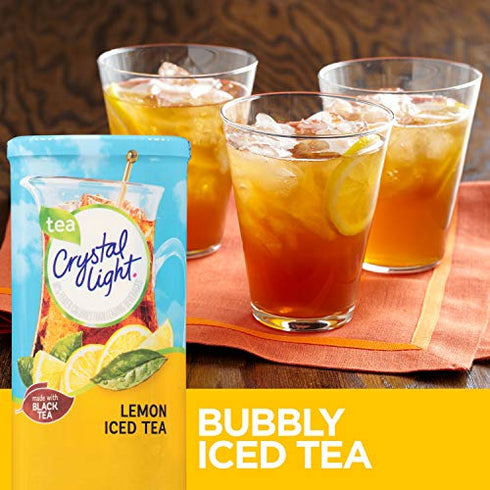 Crystal Light Sugar-Free Lemon Iced Tea Naturally Flavored Powdered Drink Mix 6 Count Pitcher Packets
