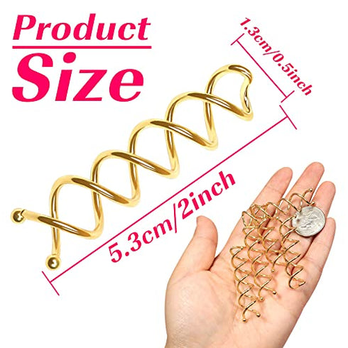 TUUXI 10pcs Spiral Hair Pins 2 Inch Gold Metal Fast Bun Hair Accessories Spiral Bobby Pins Spin Twist Screw Hair Pins for Women Hair Style DIY