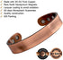 Reevaria - Pure Copper Plain Magnetic Heavyweight Cuff Bracelet for Men, with 8 Magnets 3500 Gauss