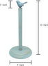 Bird Design Wood Paper Towel Holder Stand Up Paper Towel Holder, Easy One-Handed Tear Kitchen Paper Towel Dispenser with Weighted Base for Standard Paper Towel Rolls - Turquoise