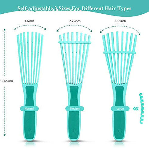 Detangling Hair Brush,Hair Detangler Brush and Wide Tooth Comb Set for Black Natural Curly Wet Dry Thick Straight Long Hair, Afro American Type 3a-4c, Comfortable Grip,Easy to Clean, Durable