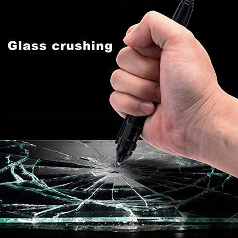 Fpxnb 2 Pack Military Tactical Pen Set with 6 Black Ballpoint Refills for Writing, Made of Tungsten Steel & Aluminum (Black, Pack of 2)