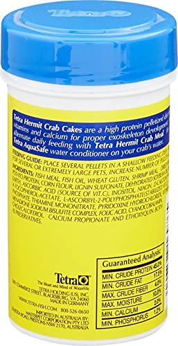 TetraFauna Hermit Crab Cakes 1.58 Ounces, Food Pellets For All Land Crabs, 100ml (16976)