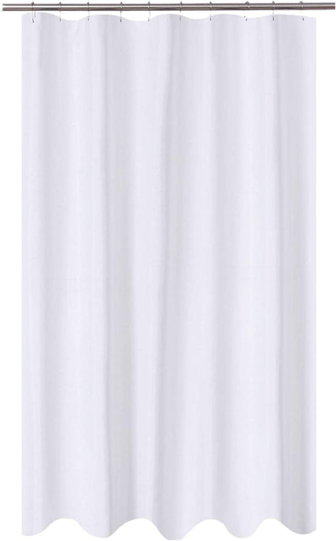 N&Y HOME Fabric Shower Curtain Liner Extra Long Stall Size 54 Width by 80 Length inches, Hotel Quality, Washable, White Bathroom Curtains with Grommets, 54x80