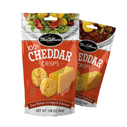 Mrs. Cubbison's Cheese Crisps - 100% Real Cheese, Keto Friendly, Great for Snacking and Salad Topper - Cheddar Flavor, 1.98 Ounce (Pack of 1)