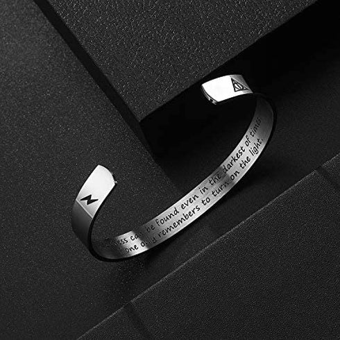 CJ&M Encouragement Gift | Happiness can be found even in the darkest of times | Inspirational Gifts | Recovery Gift | Gifts for Teens | Inspirational Bracelet