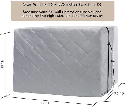 Indoor Air Conditioner Cover, AC Unit Window Cover for Inside Double Insulation with Elastic Drawstring 21 x 15 x 3.5 inches (L x H x D)