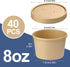 Giwrmu 8 oz Paper Soup Cups,Paper Food Containers with Lids, Kraft Ice Cream Container, To Go Soup Containers for Soups, Stews, Ice Creams, Sorbet and Salads (40 Pack)