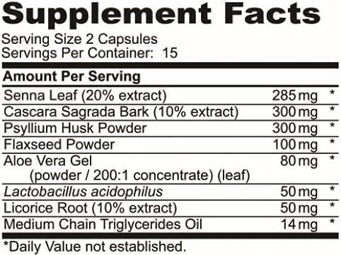 Research Labs 15 Day Colon Cleanse & Detox for Less Bloat Flat Tummy w/ Probiotics - 2 Fer 1 - Constipation Relief - Flushes Toxins, Boosts Energy. Clinically Researched Safe and Effective Formula