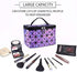 UBMSA Makeup Bag,Travel Bag Essentials with Mirror for Women Girls Gifts,Cosmetics Bag Case Storage,Travel Size Toiletries for Brush Jewelry Organizer Accessories (Purple)