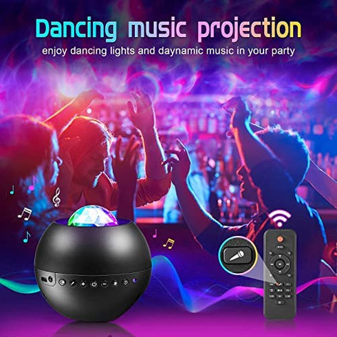 One Fire Galaxy Projector for Bedroom, White Noise Galaxy Light, Remote Timer Star Projector, Bluetooth Music Night Light Projector for Kids Teen Adult Bedroom Decor