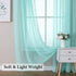 MIULEE Turquoise Blue Linen Textured Sheer Curtain for Bedroom Living Room Semi Transparent Farmhouse Window Net Panels for Kids Nursery 2 Pieces W 54 x L 84 inches Long