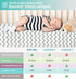 Baby Bassinet Sheet Set for Boy and Girl, 3 Pack, Universal Fitted for Oval, Hourglass & Rectangle Bassinet Mattress, Fitted Sheets Size 32 x 16 x 4 Inches, Grey-White