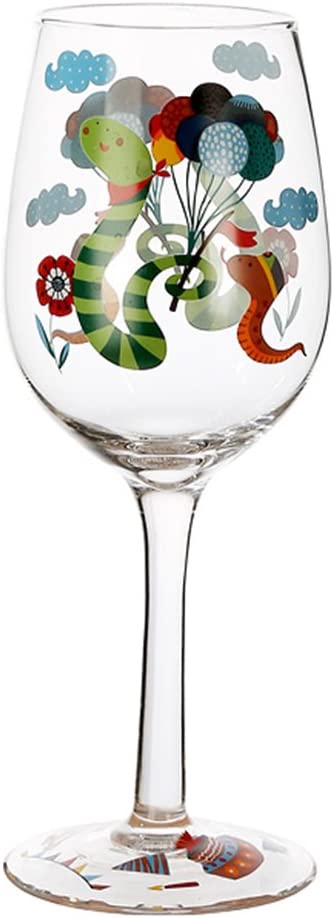 CHOOLD Sunflower Artisan Painted Wine Glass Flower Print Wine Glasses Lead-Free Glasses Goblet for Party Wedding Christmas Gift